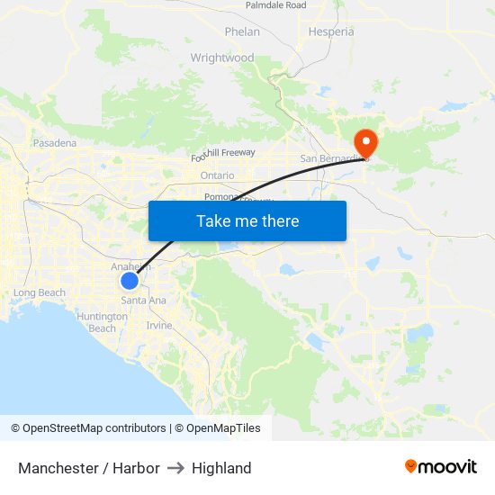 Manchester / Harbor to Highland map