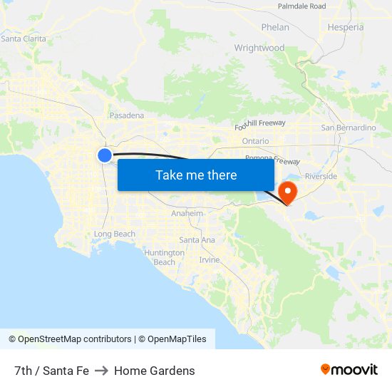 7th / Santa Fe to Home Gardens map