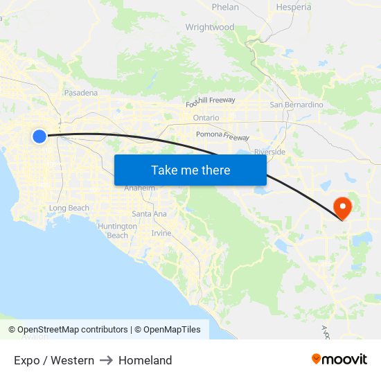 Expo / Western to Homeland map