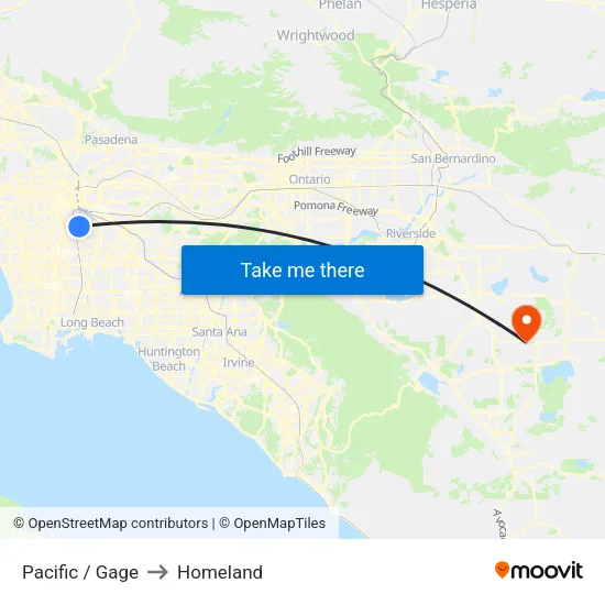 Pacific / Gage to Homeland map