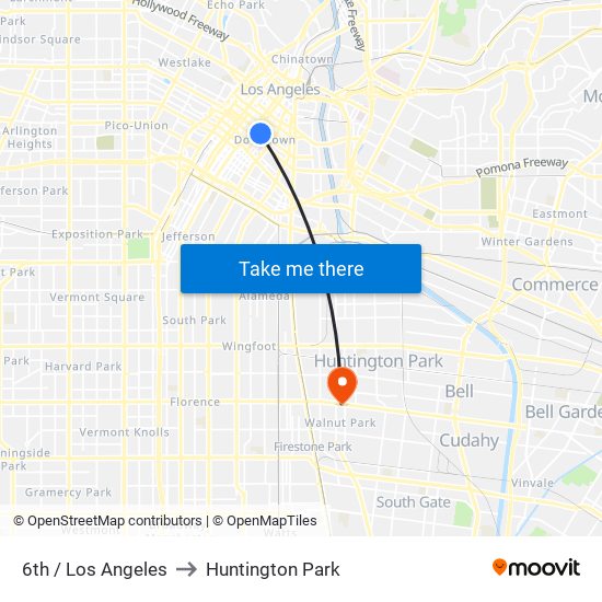 6th / Los Angeles to Huntington Park map