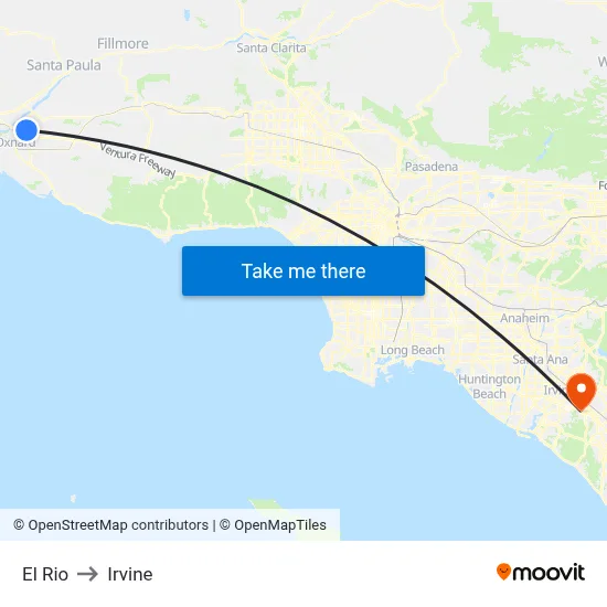 El Rio to Irvine map