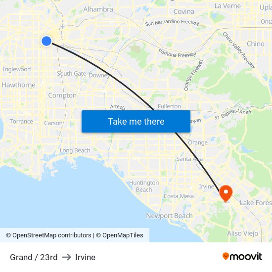 Grand / 23rd to Irvine map