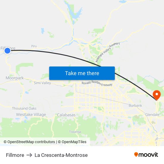 Fillmore to La Crescenta-Montrose map