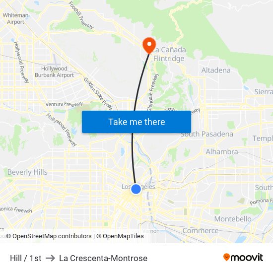 Hill / 1st to La Crescenta-Montrose map