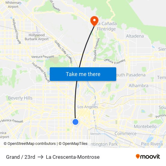 Grand / 23rd to La Crescenta-Montrose map