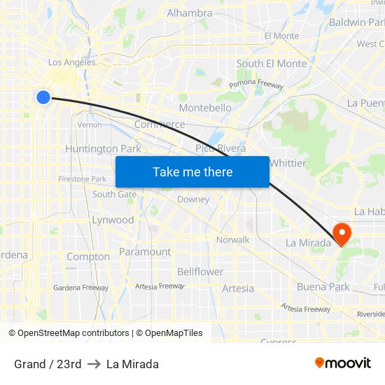Grand / 23rd to La Mirada map
