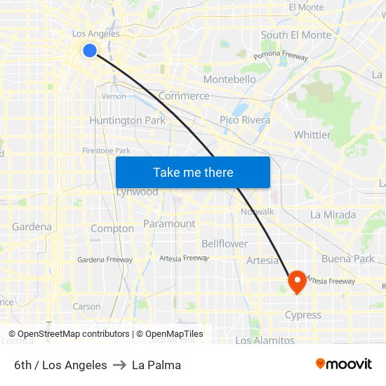 6th / Los Angeles to La Palma map