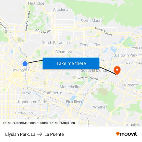 Elysian Park, La to La Puente map