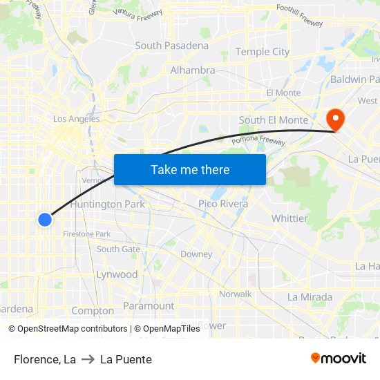 Florence, La to La Puente map