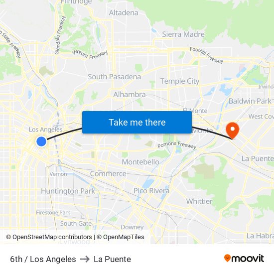6th / Los Angeles to La Puente map
