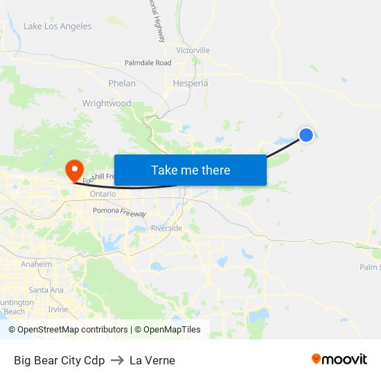 Big Bear City Cdp to La Verne map