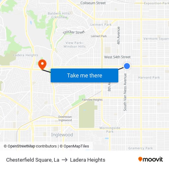 Chesterfield Square, La to Ladera Heights map