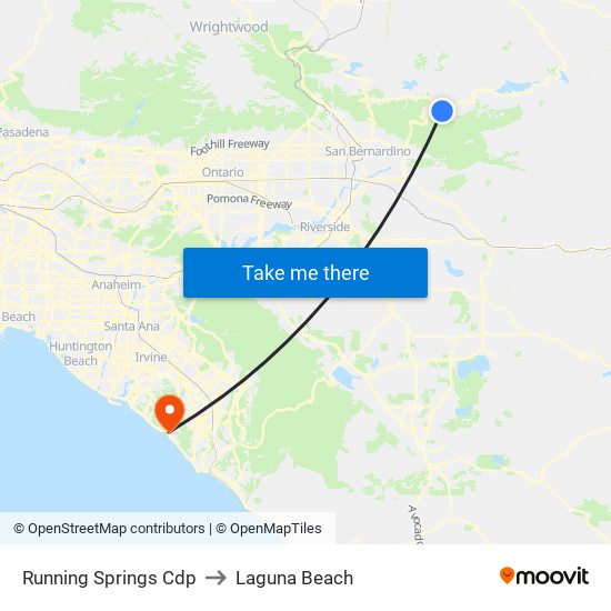 Running Springs Cdp to Laguna Beach map