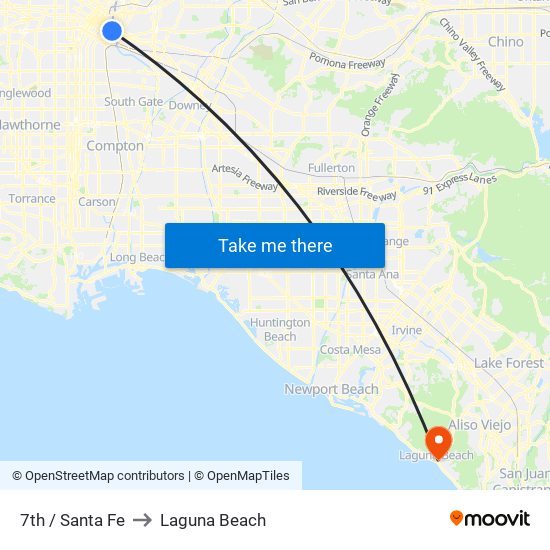 7th / Santa Fe to Laguna Beach map