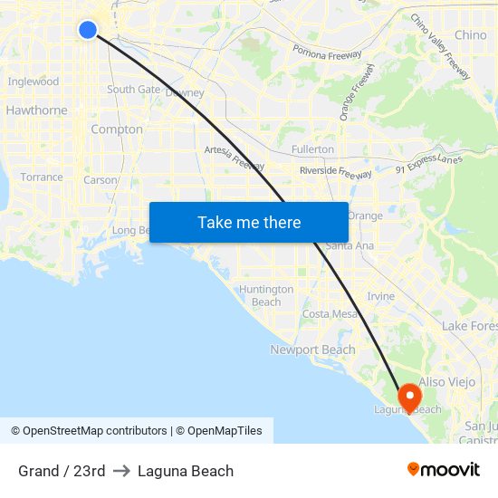 Grand / 23rd to Laguna Beach map