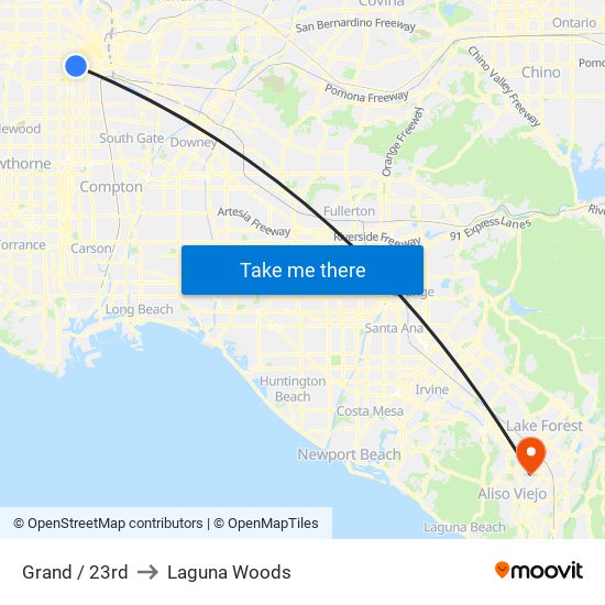 Grand / 23rd to Laguna Woods map