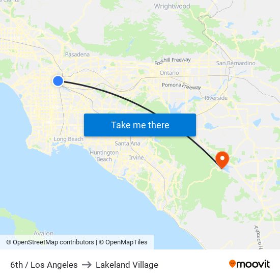 6th / Los Angeles to Lakeland Village map