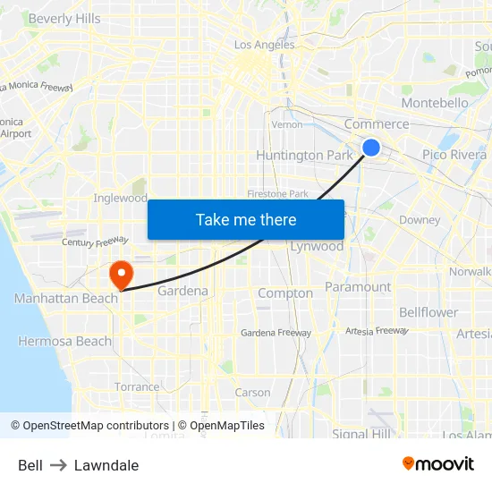 Bell to Lawndale map