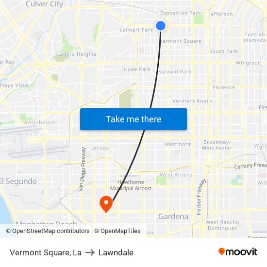 Vermont Square, La to Lawndale map