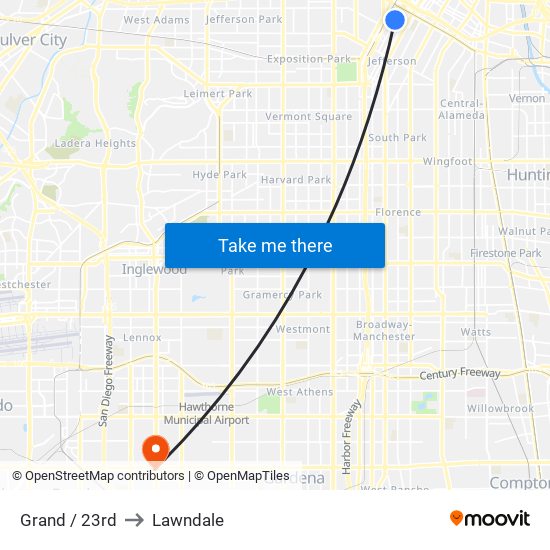 Grand / 23rd to Lawndale map