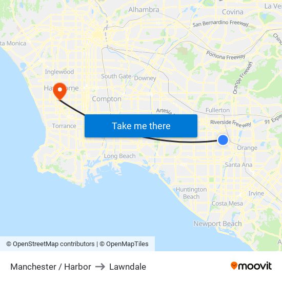 Manchester / Harbor to Lawndale map