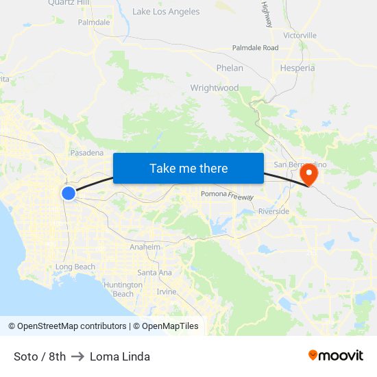 Soto / 8th to Loma Linda map