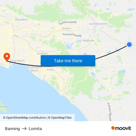 Banning to Lomita map