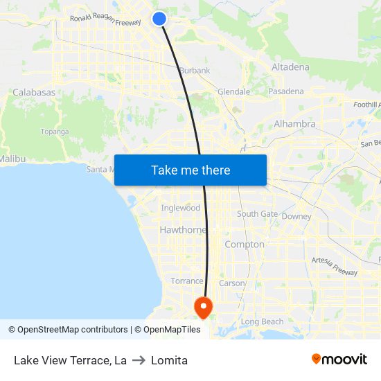 Lake View Terrace, La to Lomita map