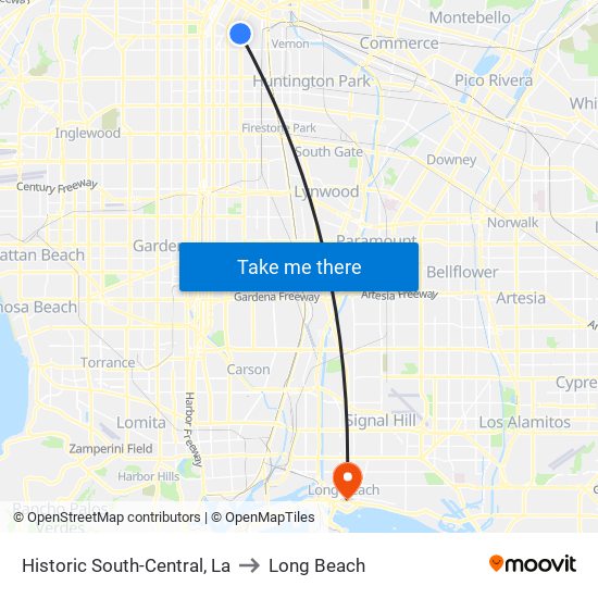 Historic South-Central, La to Long Beach map