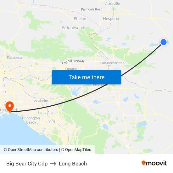 Big Bear City Cdp to Long Beach map