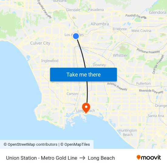 Union Station - Metro Gold Line to Long Beach map
