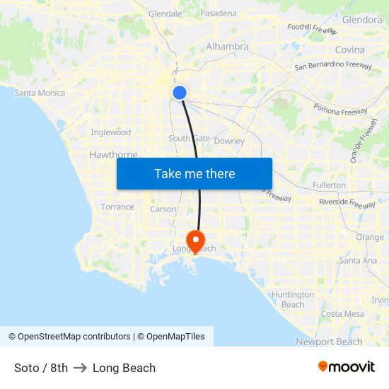 Soto / 8th to Long Beach map