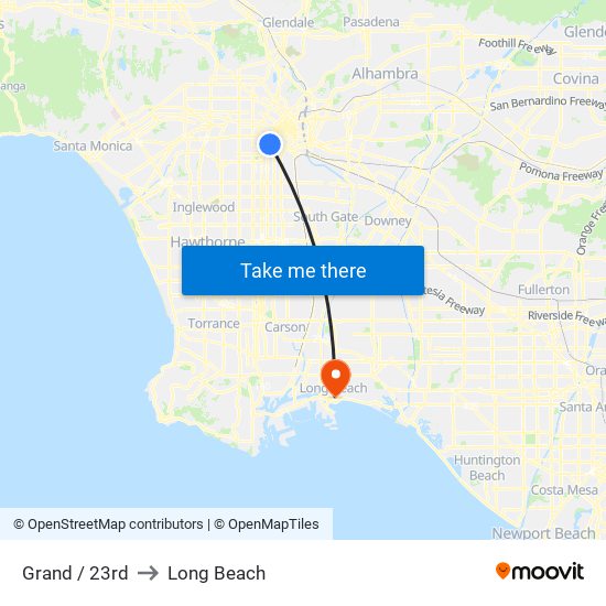 Grand / 23rd to Long Beach map