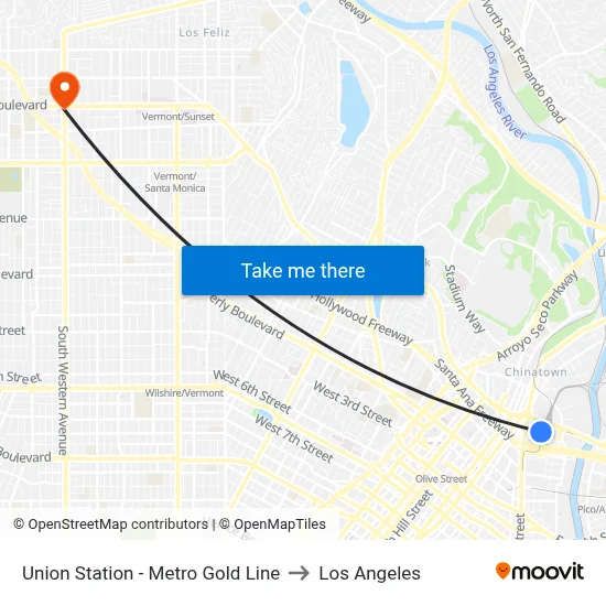 Union Station - Metro Gold Line to Los Angeles map