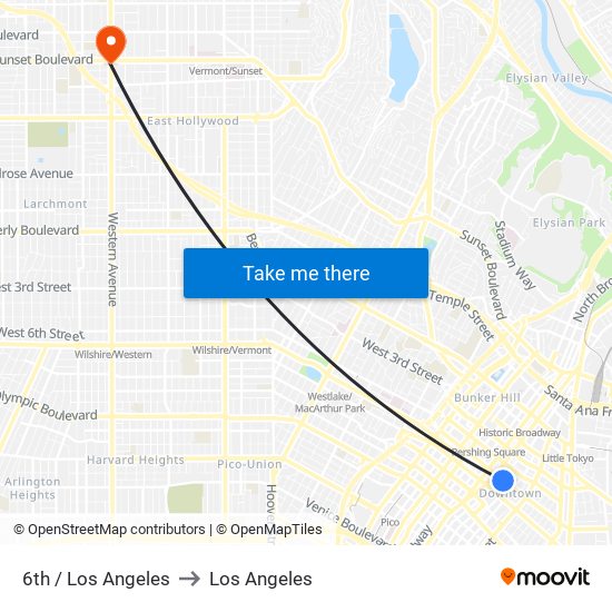 6th / Los Angeles to Los Angeles map