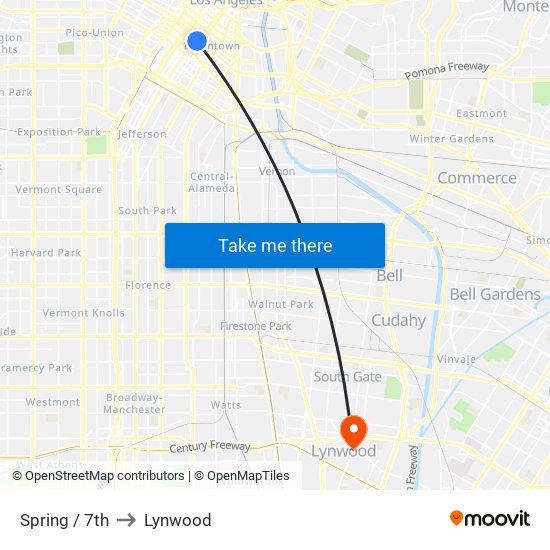 Spring / 7th to Lynwood map