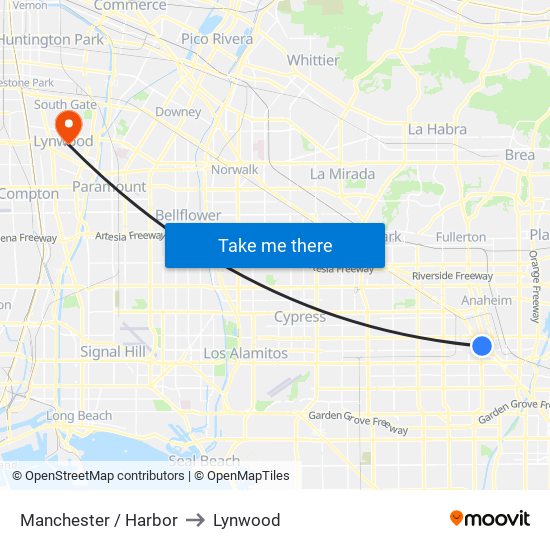 Manchester / Harbor to Lynwood map