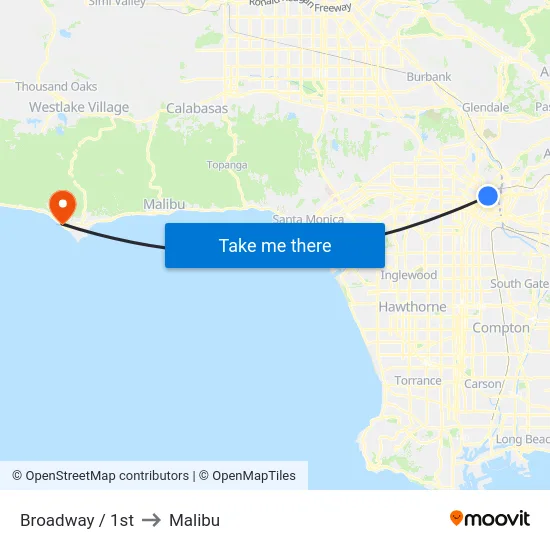 Broadway / 1st to Malibu map