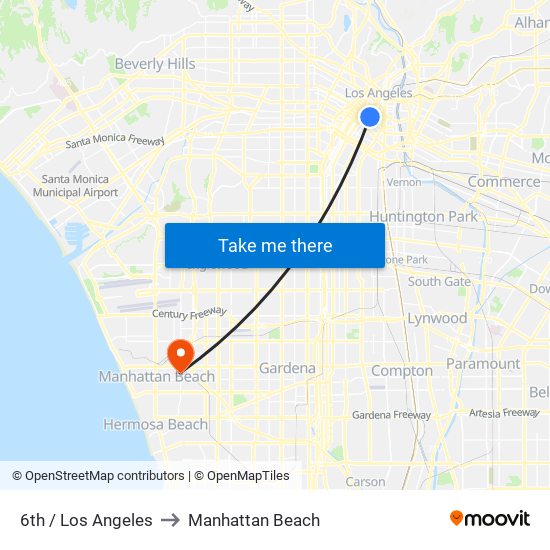 6th / Los Angeles to Manhattan Beach map