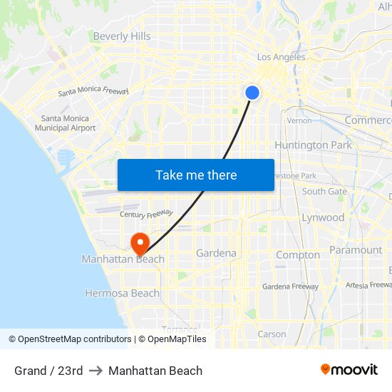 Grand / 23rd to Manhattan Beach map