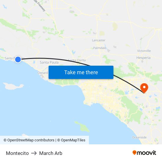 Montecito to March Arb map