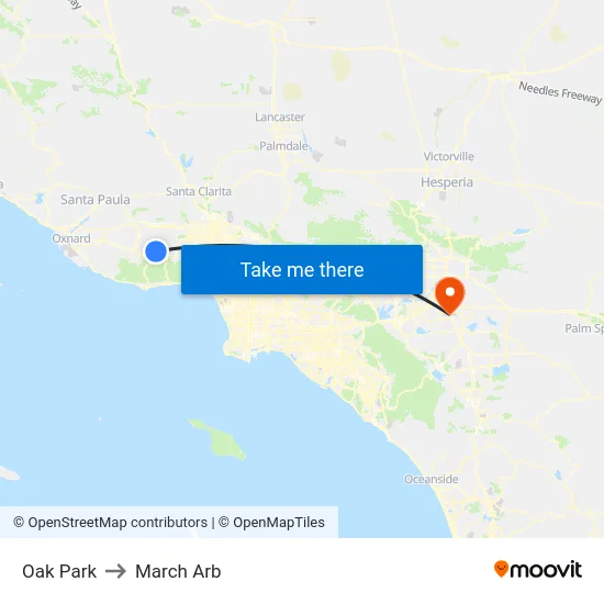 Oak Park to March Arb map