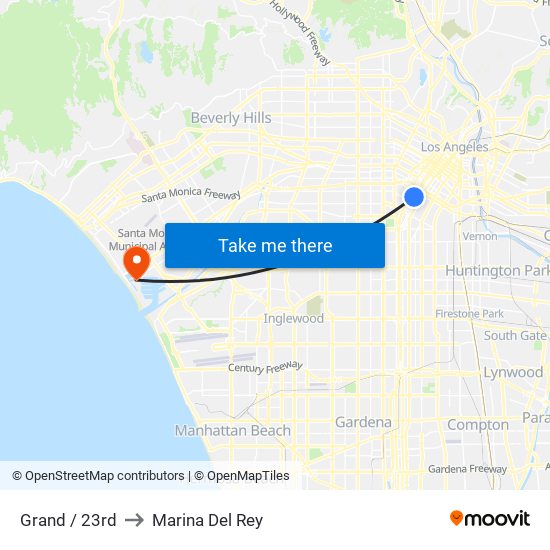 Grand / 23rd to Marina Del Rey map