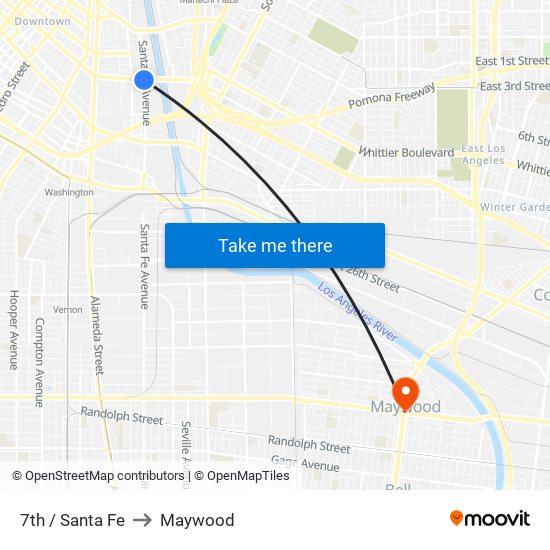 7th / Santa Fe to Maywood map