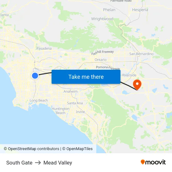 South Gate to Mead Valley map