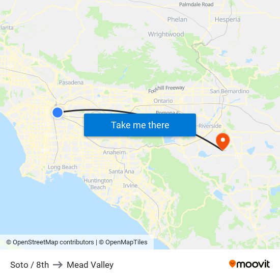 Soto / 8th to Mead Valley map