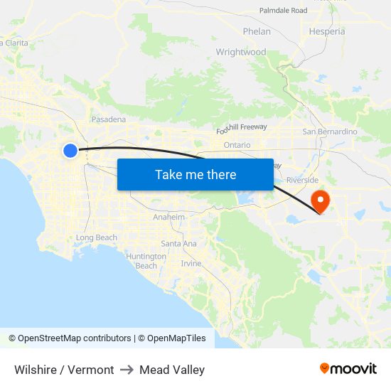 Wilshire / Vermont to Mead Valley map