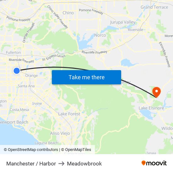 Manchester / Harbor to Meadowbrook map