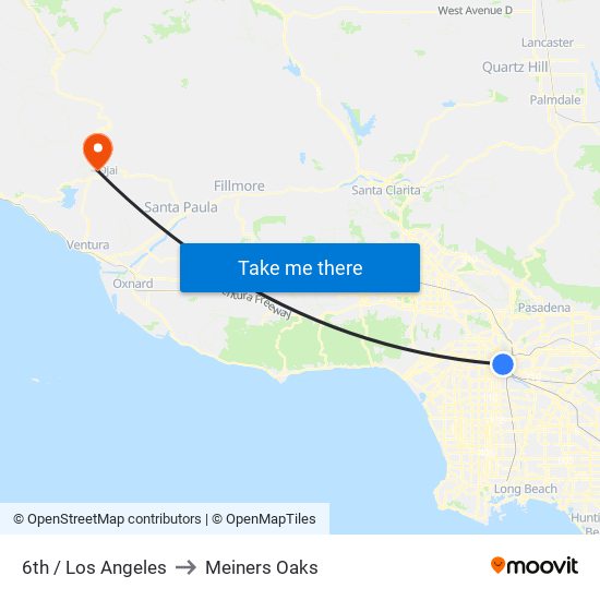 6th / Los Angeles to Meiners Oaks map